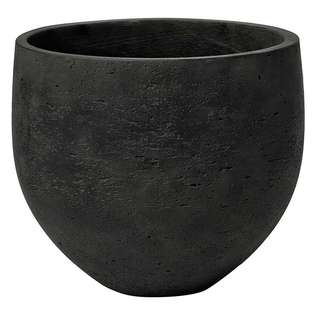 Mini Orb Kevan Plant Pot - Black Washed - Medium