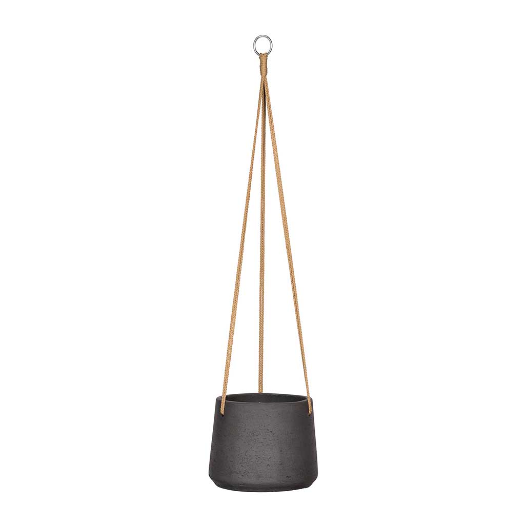 Patt Hanging Plant Pot - Black Washed - Medium
