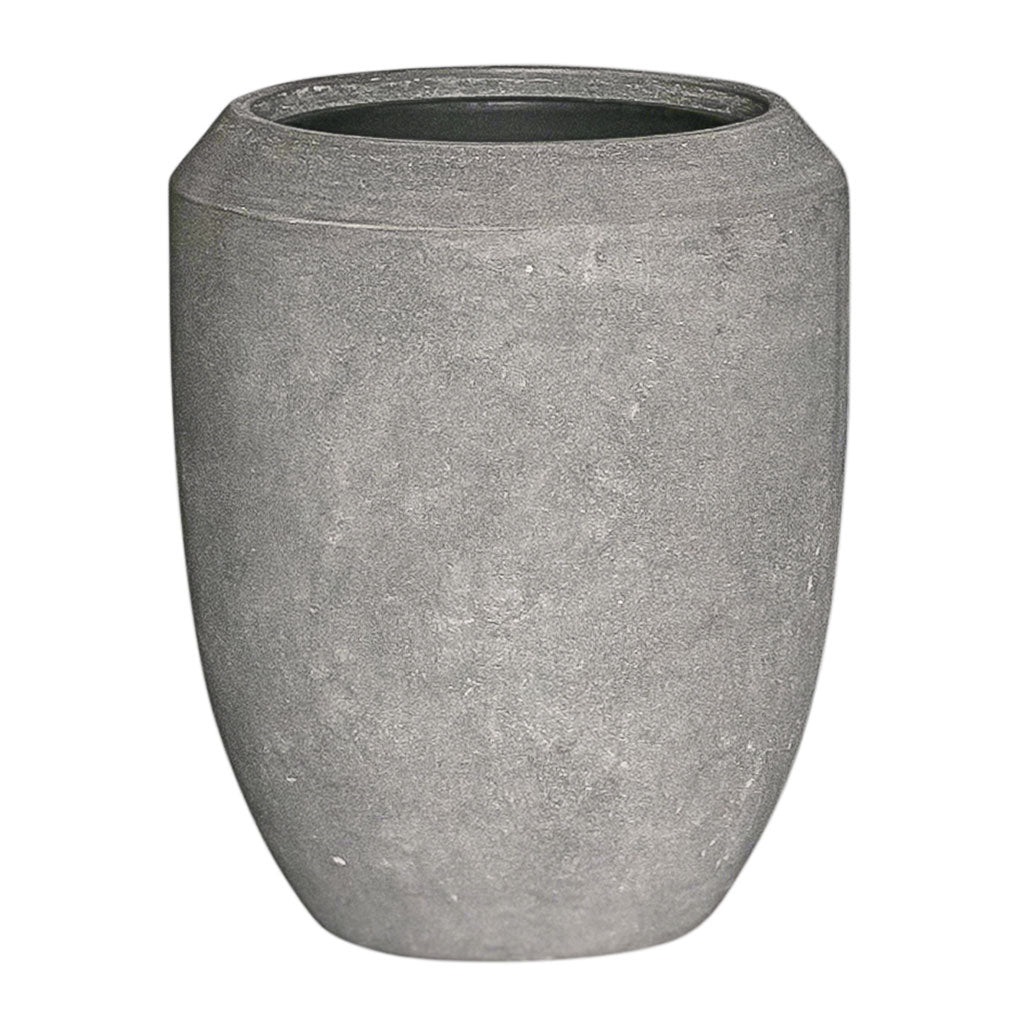 Polystone Coated Plain Coppa Planter Raw Grey