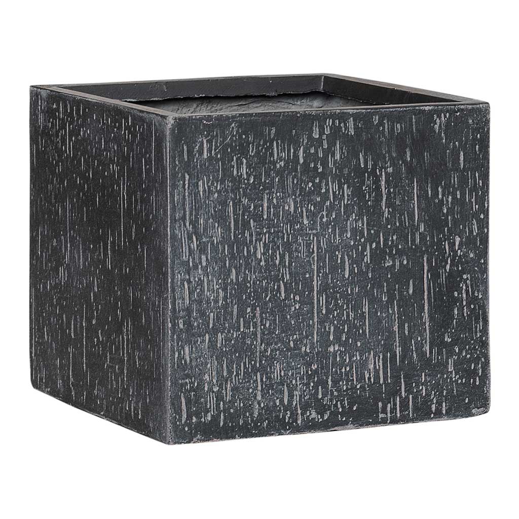 Raindrop Cube Planter Anthracite Small