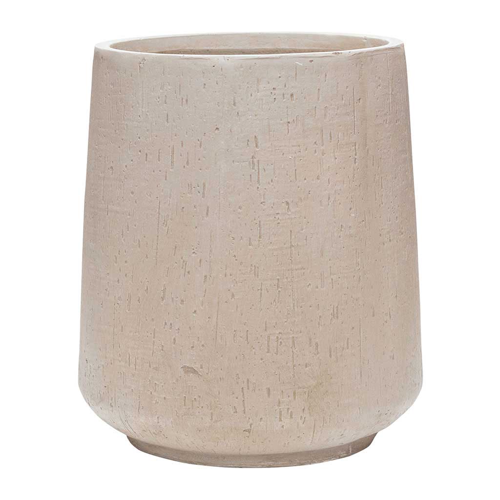 Raindrop Tube High Round Planter - Stone 37cm