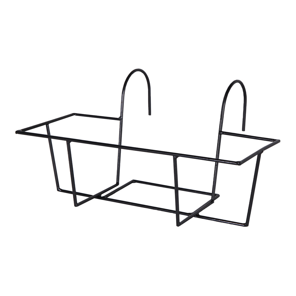 artstone hanging planter Amy Artstone Balcony Trough Planter Holder - Black | Hortology