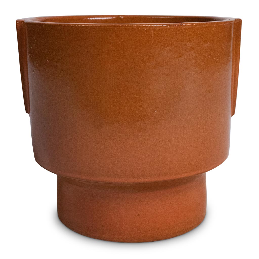 rust coloured plant pots Aries Handles Plant Pot - Bright Rust - Quality Plant Pots | Hortology