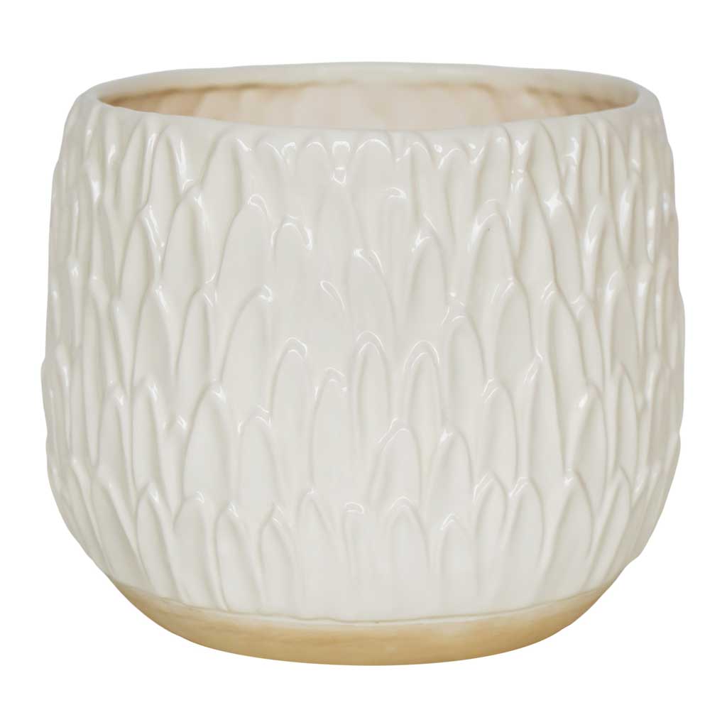 Arles Leaf Plant Pot - White