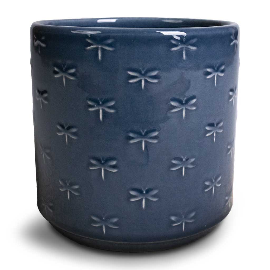 Arley Plant Pot - Blue Dragonfly Large