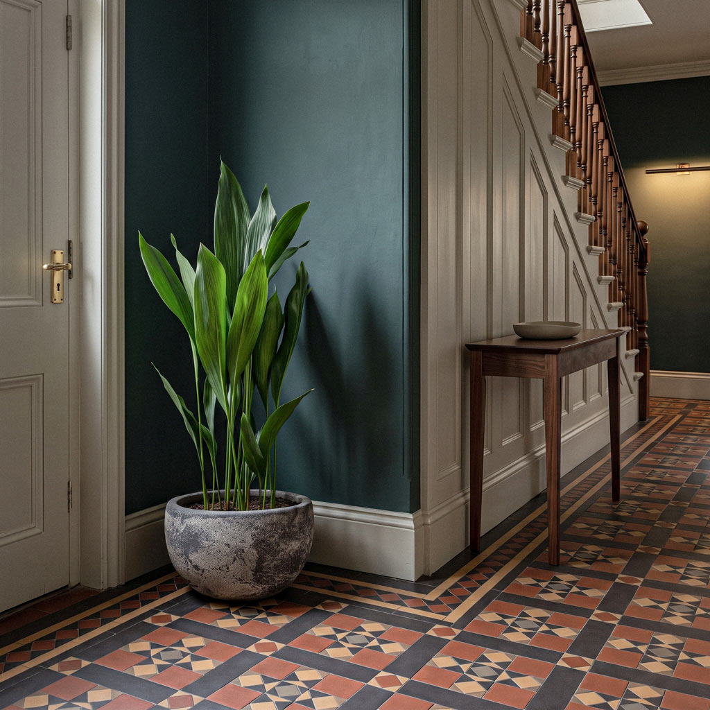 Aspidistra - 24 x 110cm in Sandora Bowl Planter - Brown -40 x 24cm
