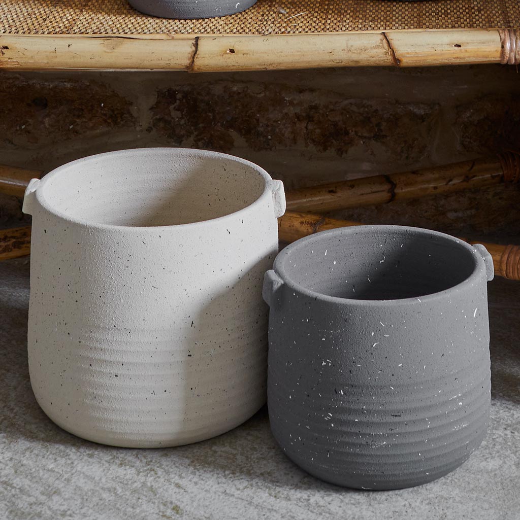 Aurora Terrazzo Handle Plant Pot - Slate
