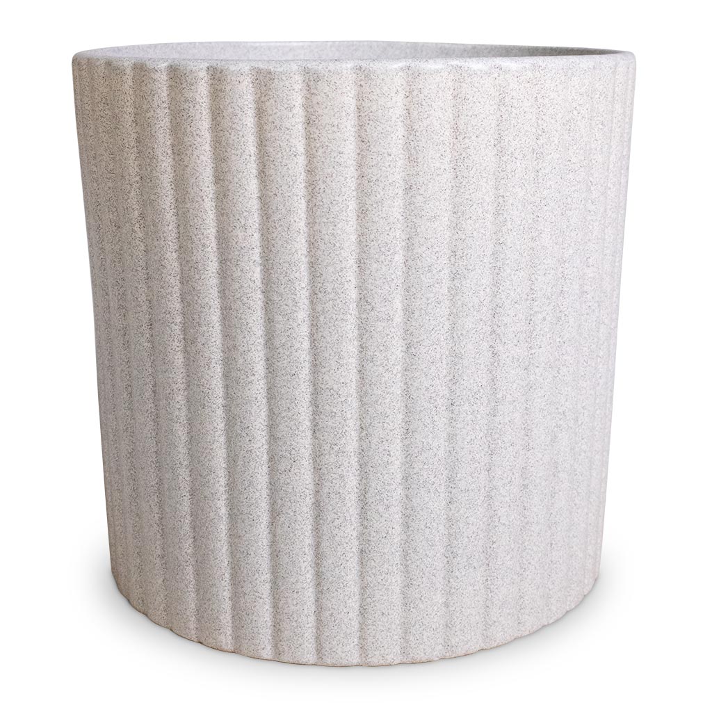 Azalea Ribbed Plant Pot - Speckled Grey Stone | Hortology - HORTOLOGY