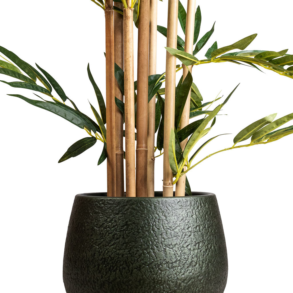 Bamboo Artificial - 150cm In Noor Pot Velvet Green - 27x25cm