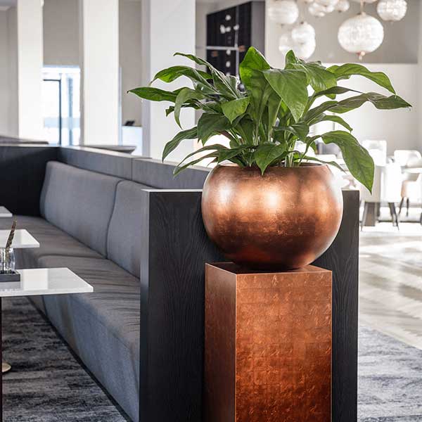 Metallic Globe Planter Copper