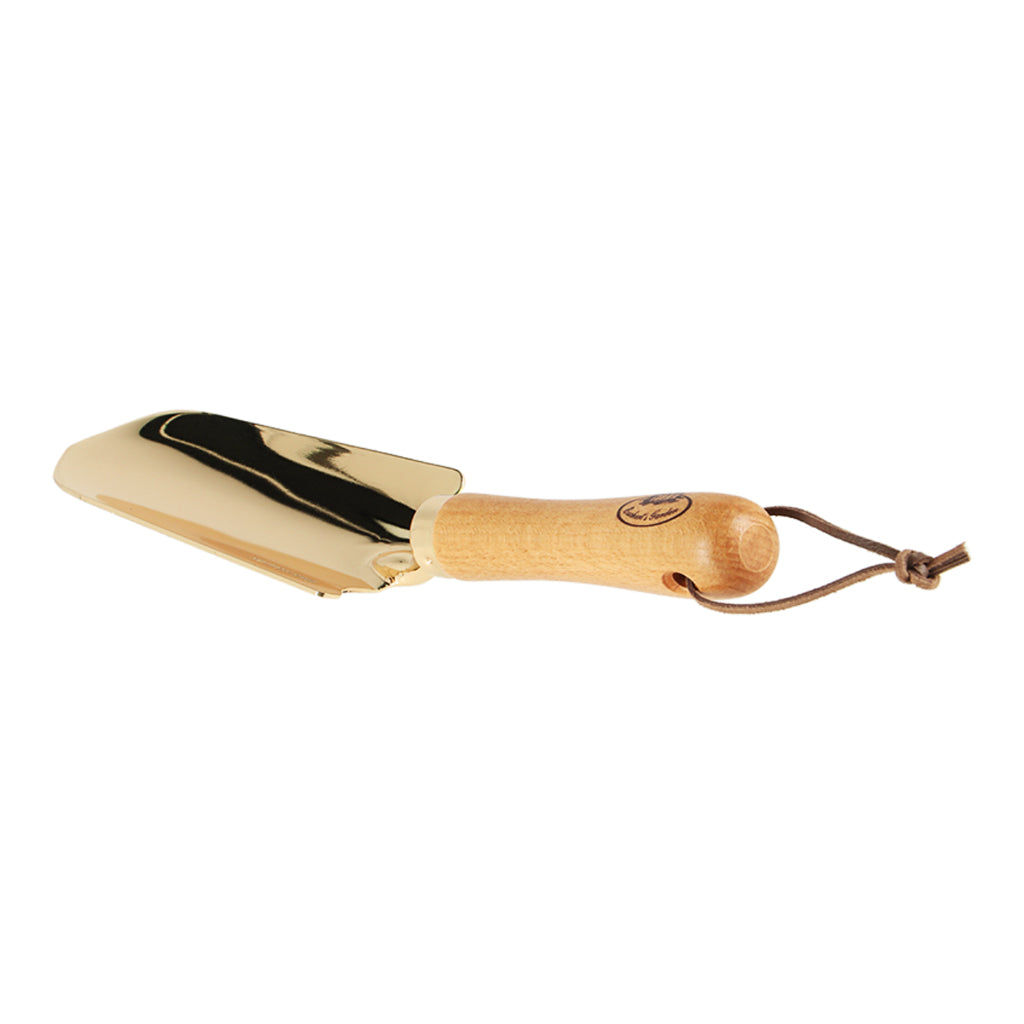 Beech Wood Trowel Gold Plated Stainless Steel