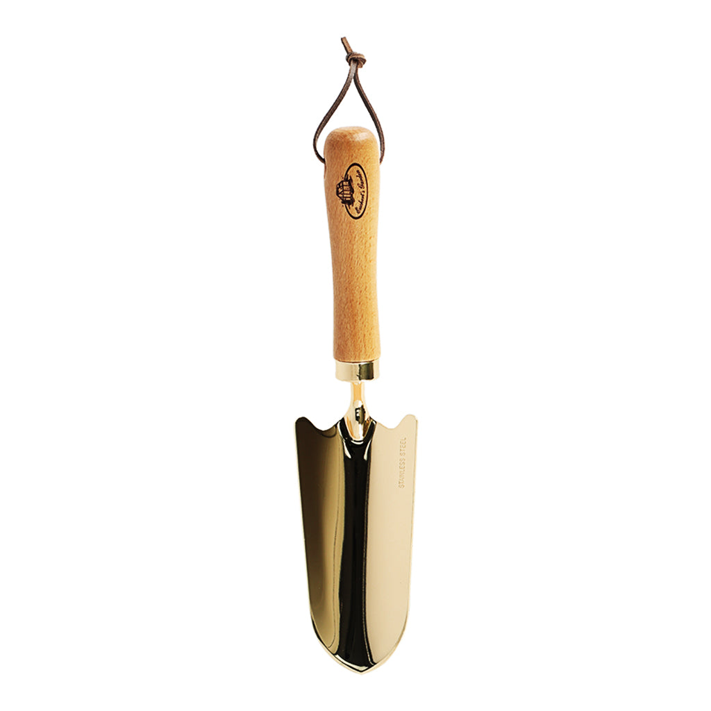 Beech Wood Trowel Gold Plated Stainless Steel