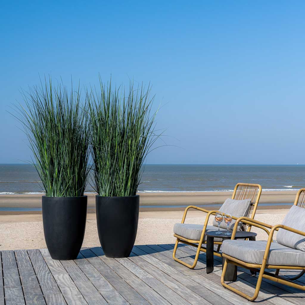 Ben Natural Planter - Black Seafront