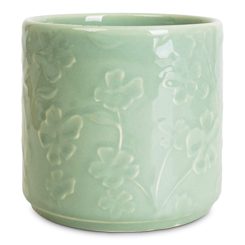 Betsy Pot Floral Mint - 13.5x12cm