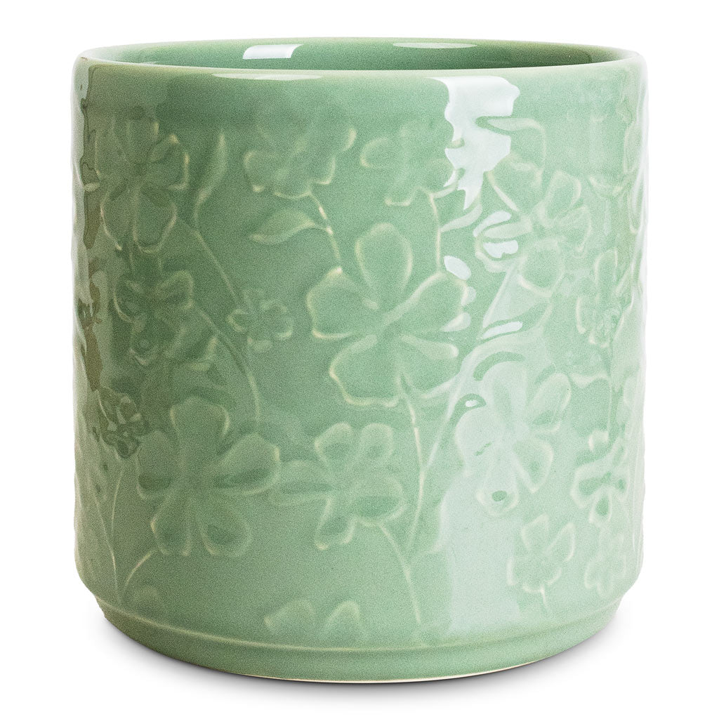 Betsy Pot Floral Mint - 17.5x16.5cm