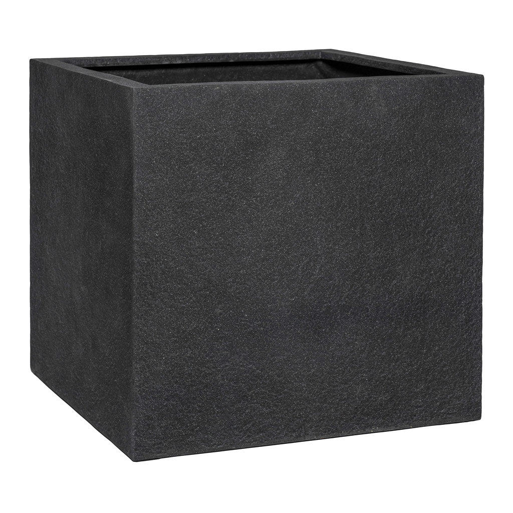 Block - Cube Granite Texture Planter - Midnight Black | Hortology