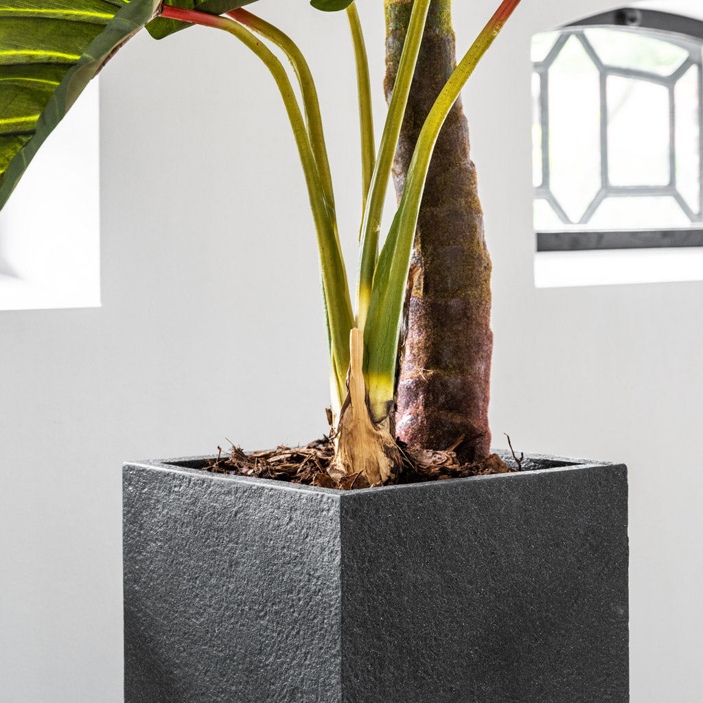 granite plant pots uk Bouvy Granite Upright Rectangular Planter - Midnight Black | Hortology