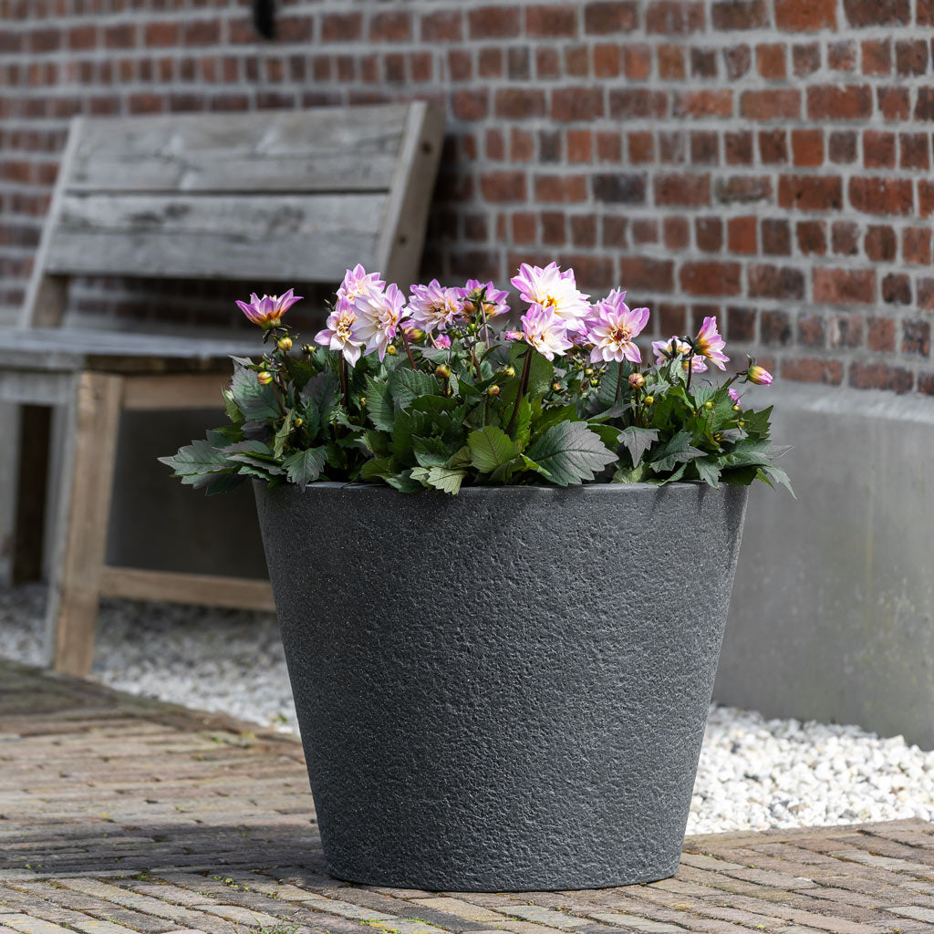 Bucket Granite Planter - Midnight Black Outdoors