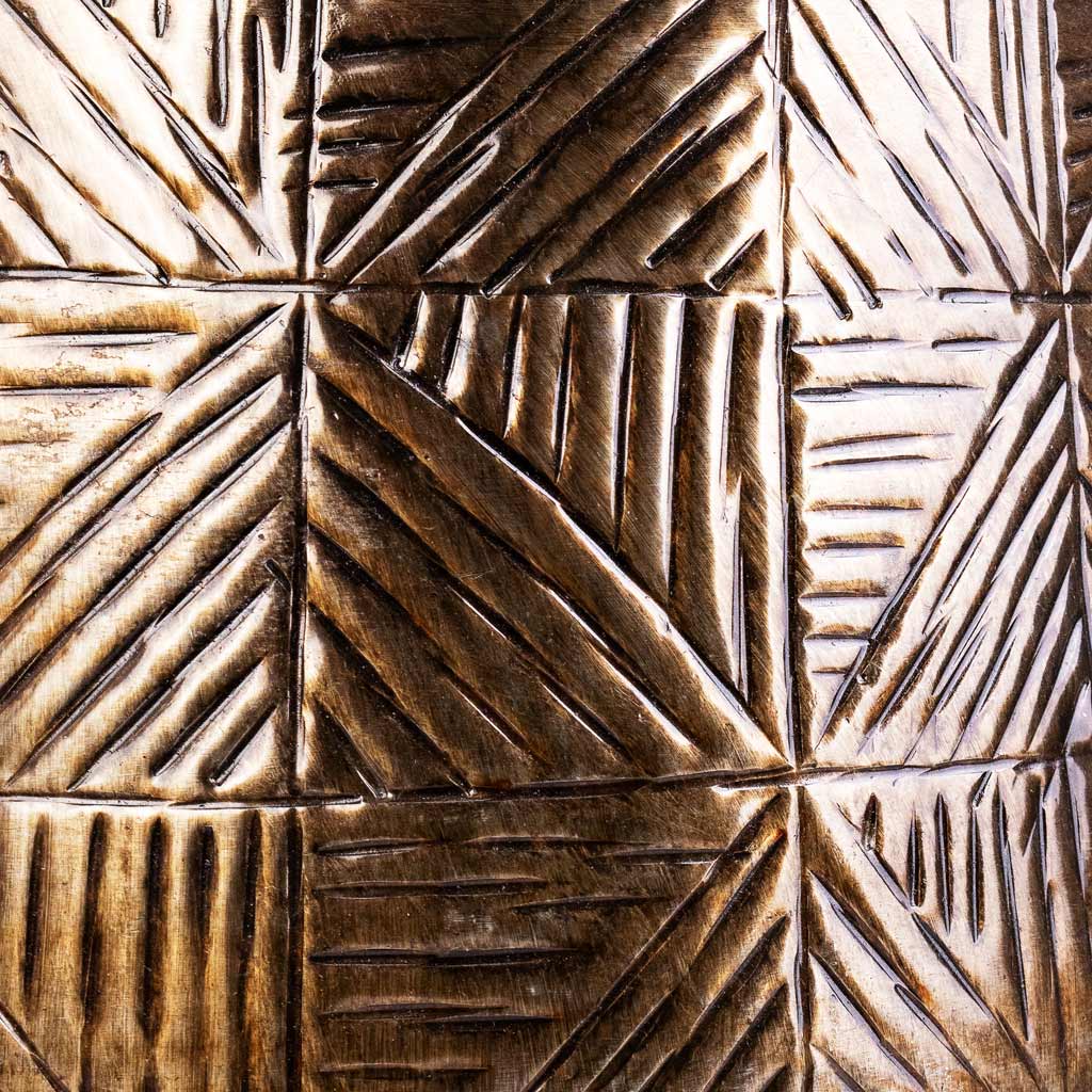 Calvin Metal Plant Pots - Set of 3 - Matt Gold - Detail