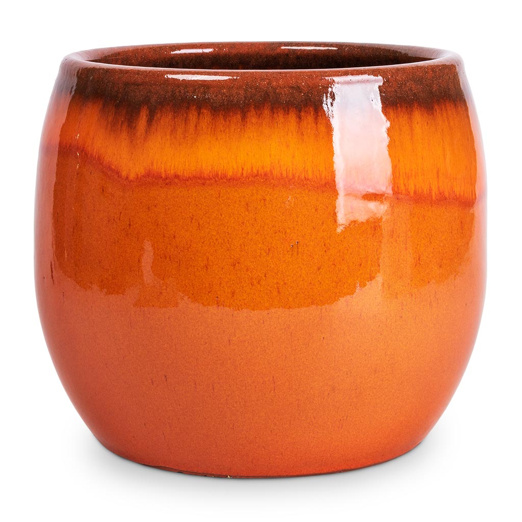 orange ceramic plant pot Charlotte Plant Pot - Orange - Quality Indoor Pots | Hortology