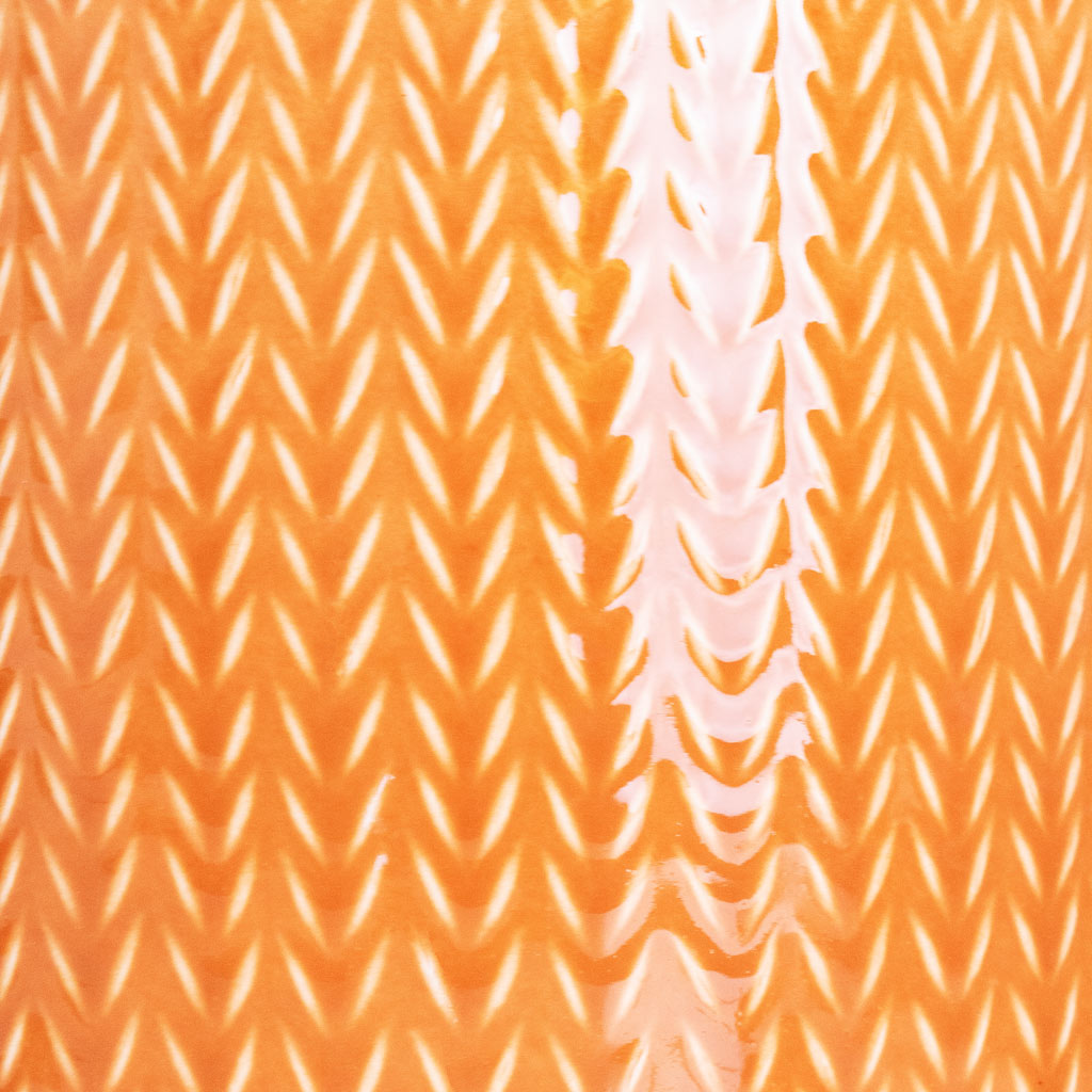 Chevron Pot Sienna Close Up 
