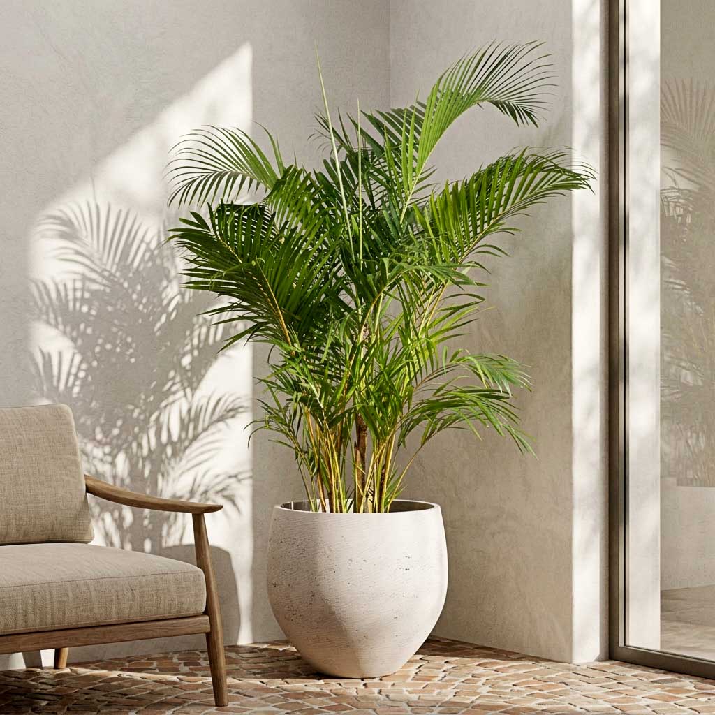 Chrysalidocarpus lutescens - Areca - 27 x 180cm in Mini Orb Kevan Pot - Grey Washed - 48 x 43cm