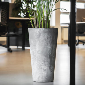 Claire Artstone Tall Planter - Grey In Office Space