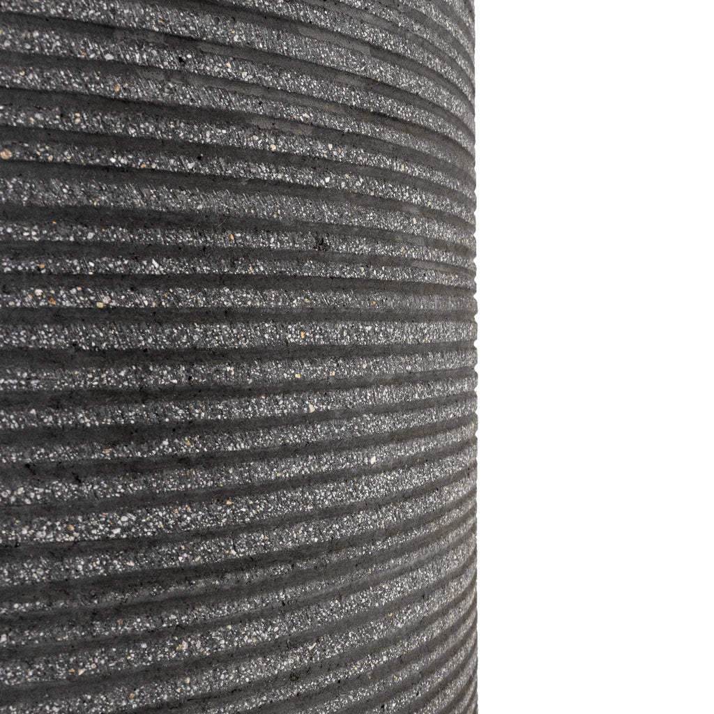 Cody Plant Vase - Ridged Dark Grey Edge