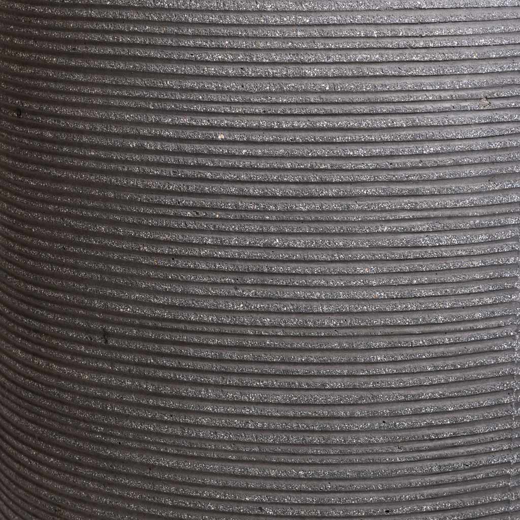 Cody Plant Vase - Ridged Dark Grey - Surface