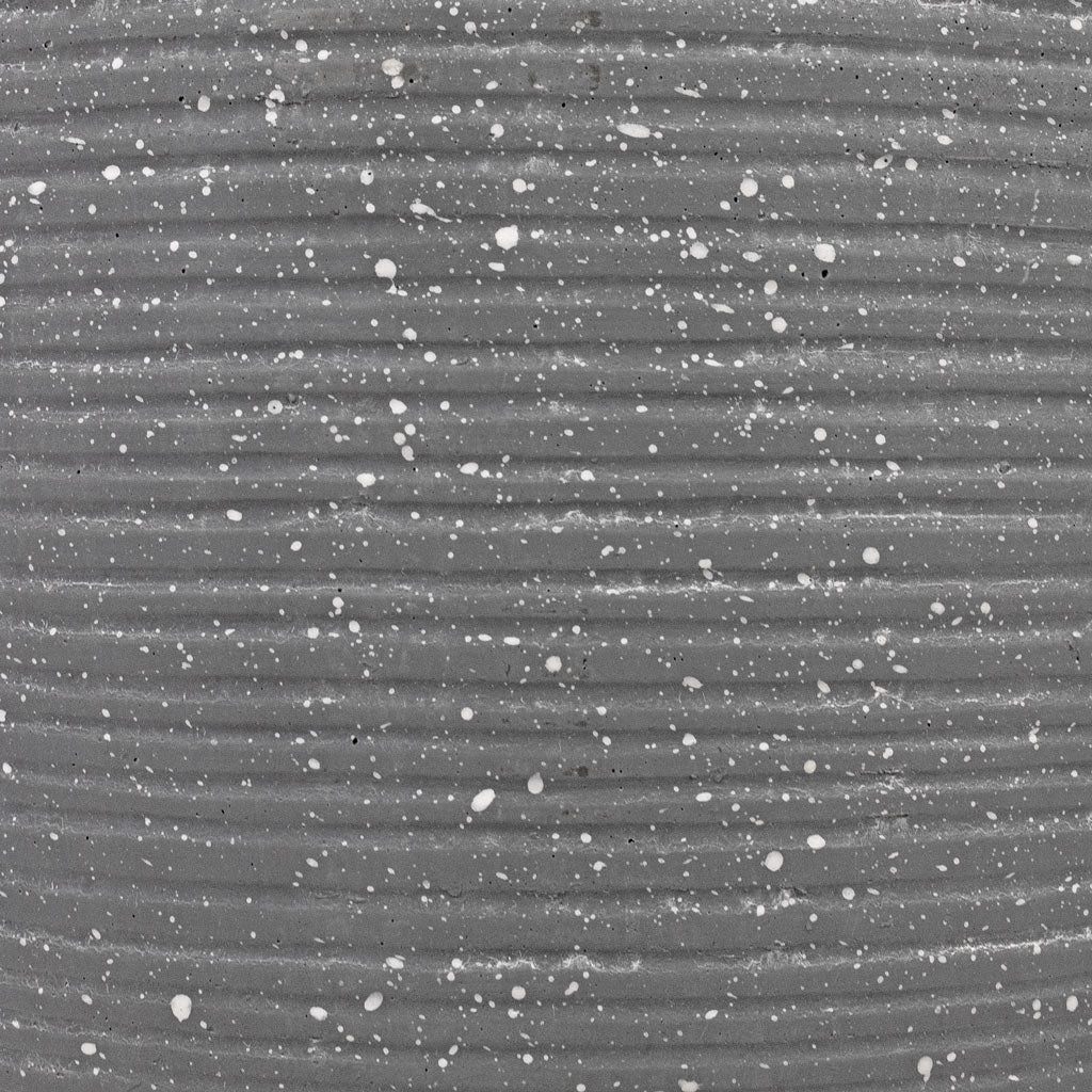 Cody Ridged Tall Planter Cement  Close Up 