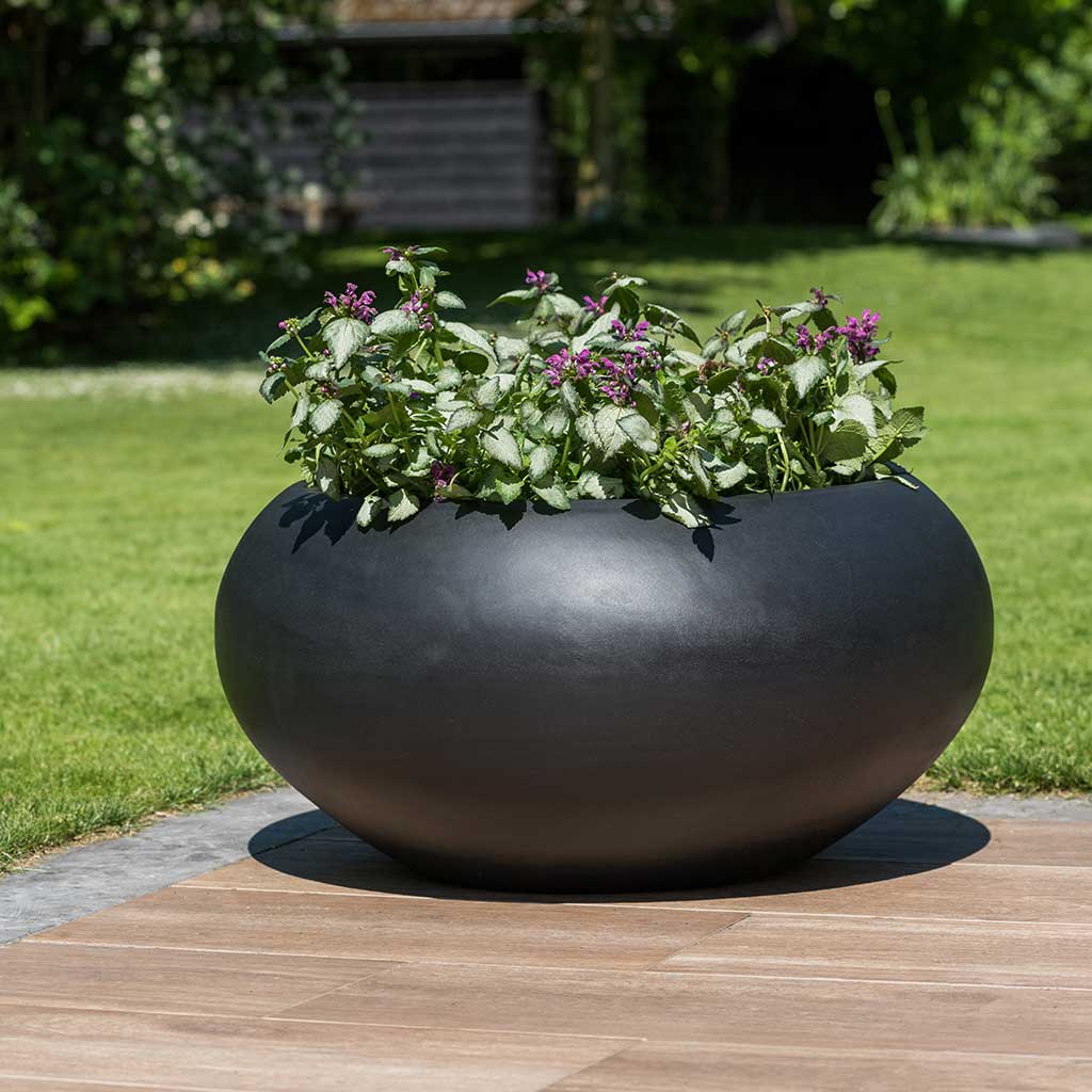Cora Natural Bowl Planter - Black 70cm