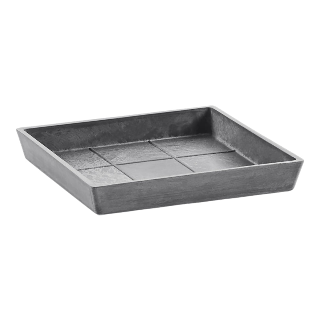 Cubed Plant Pot Saucer Grey 18x18x3cm