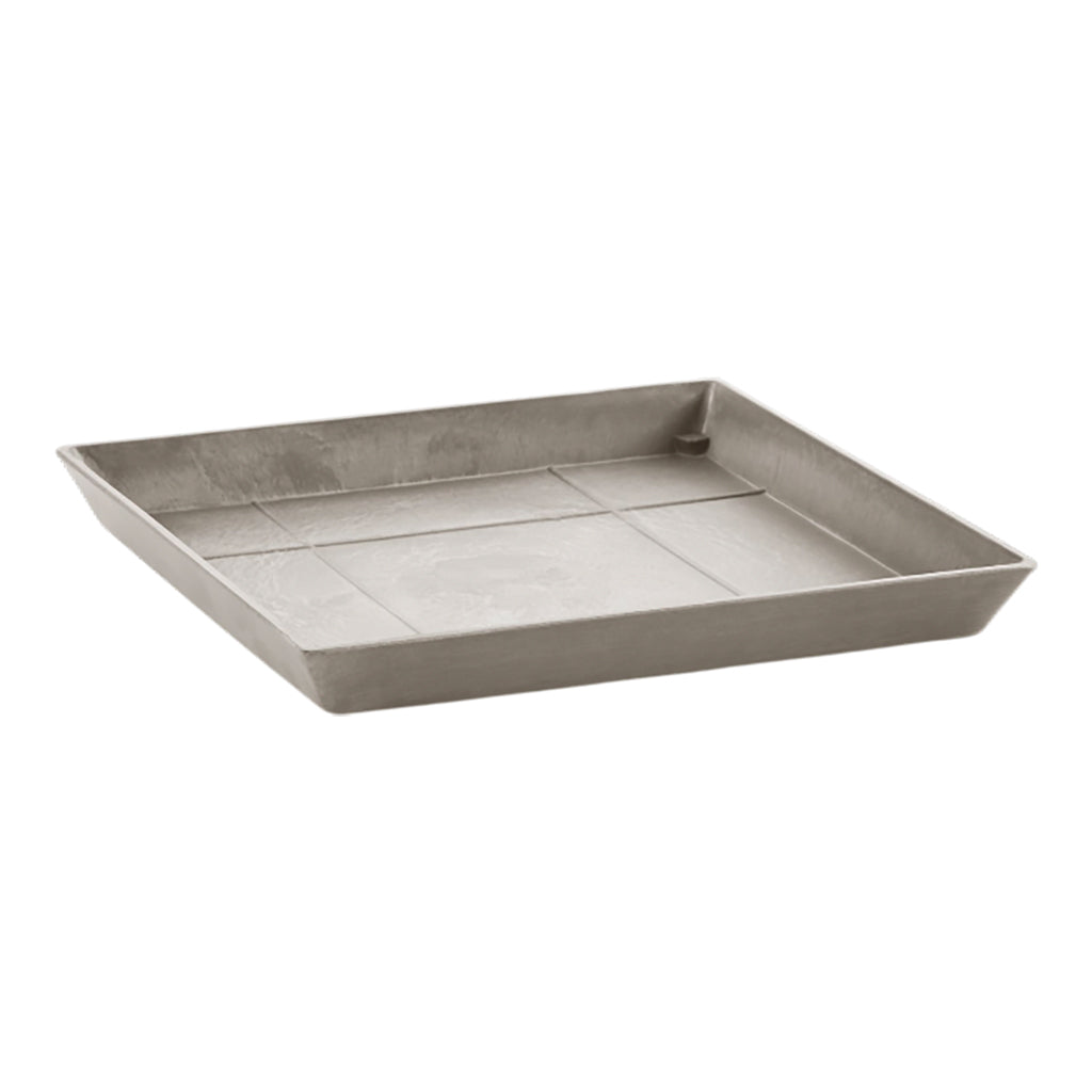 Cubed Plant Pot Saucer Taupe 28x28x3cm
