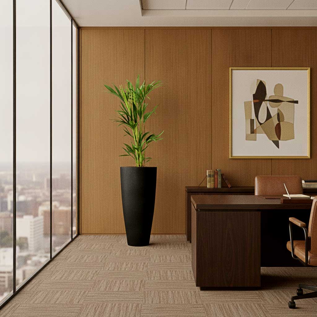 Howea - Kentia Palm - HydroCare in Dax Natural Tall Planter - Black