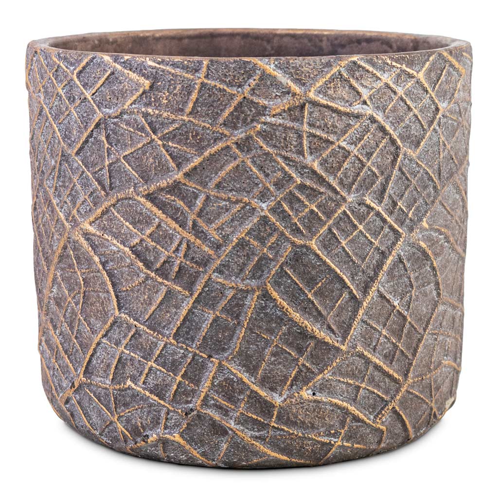 Denzel Pot Shiny Concrete - 20x17cm