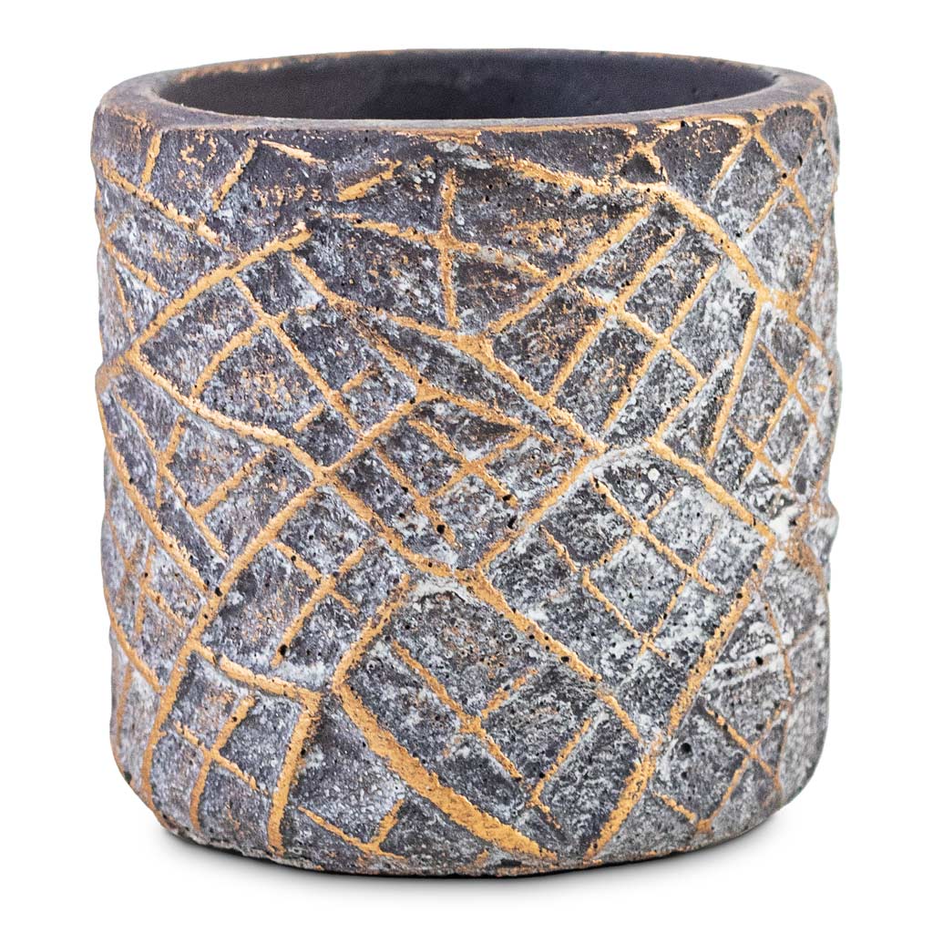 Denzel Pot Shiny Concrete - 8x7cm