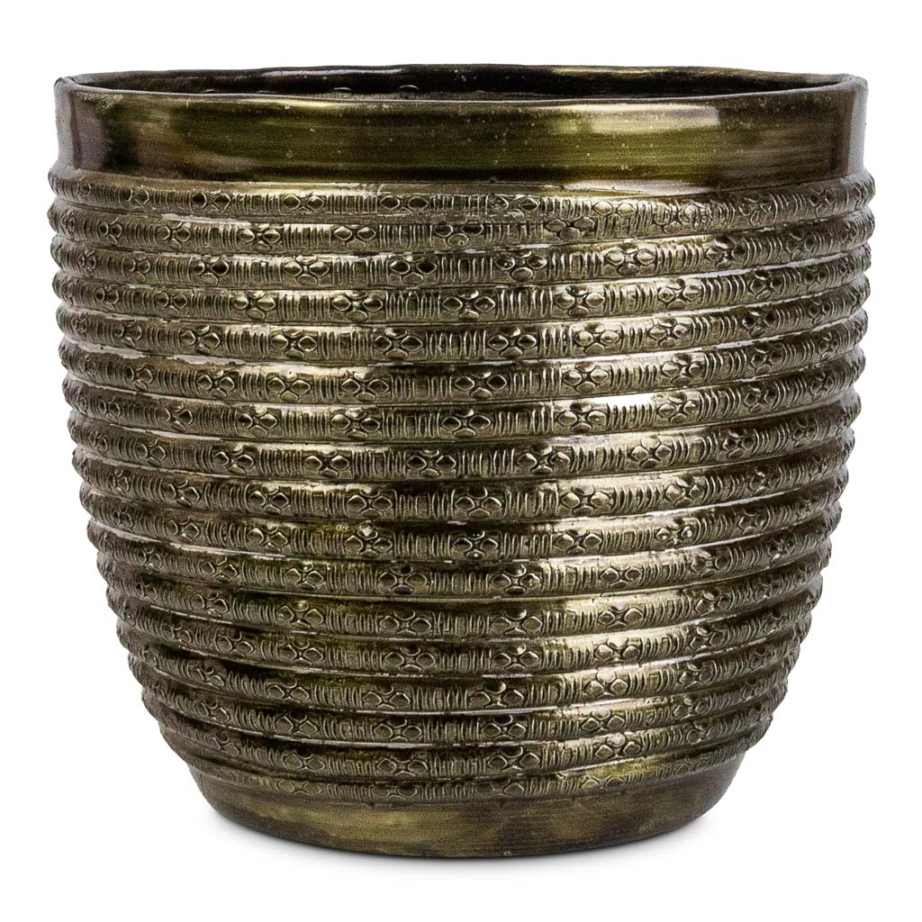 Elise Metal Pot Green - 15x12cm