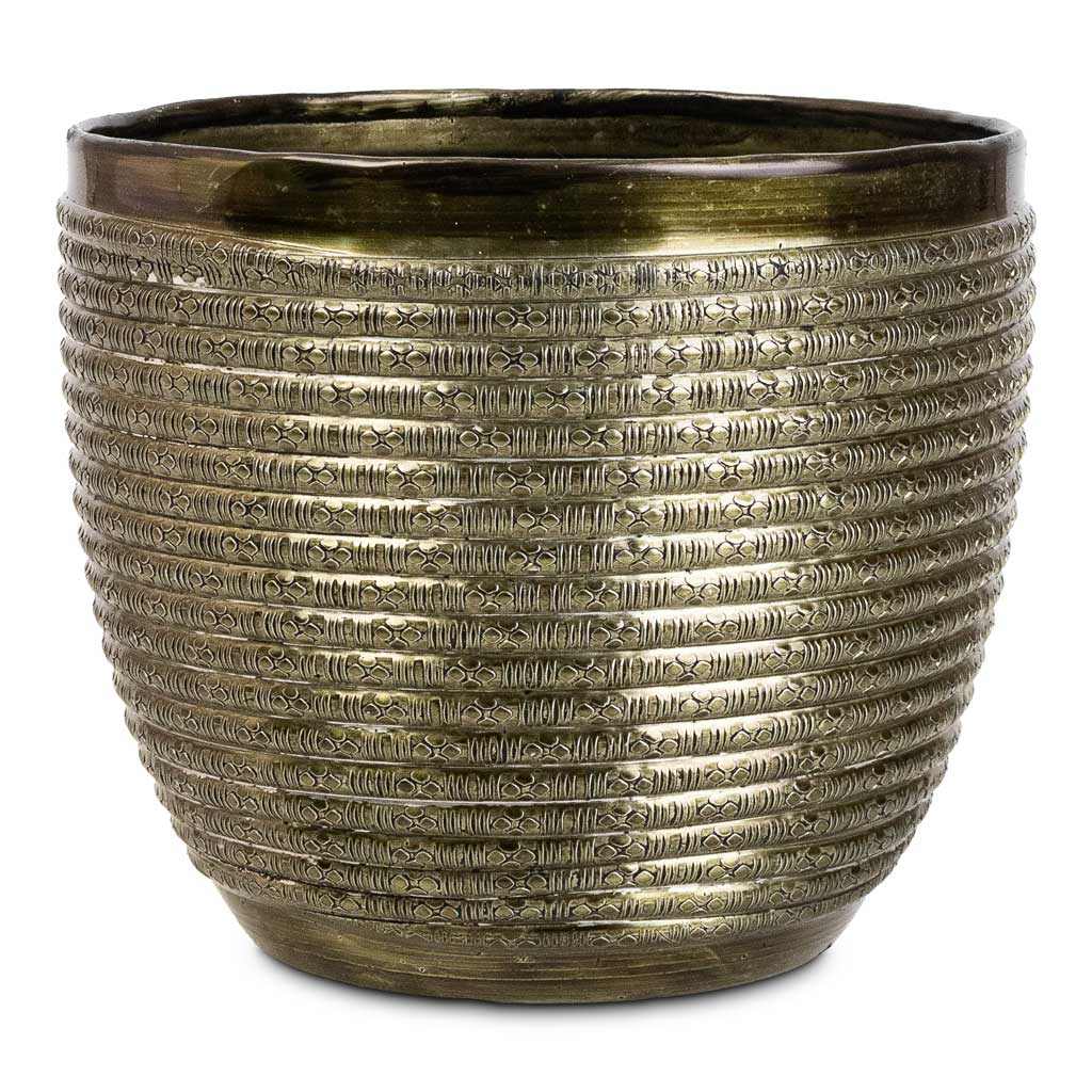 Elise Metal Pot Green - 17x15cm