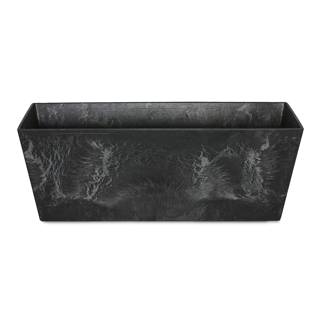 Ella Artstone Balcony Trough Planter - Black
