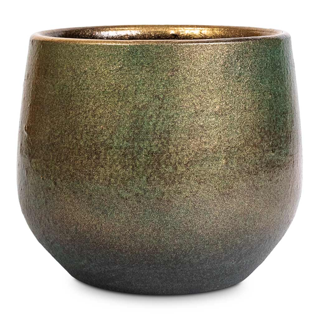 Esra Plant Pot Shiny Green - 15x13cm