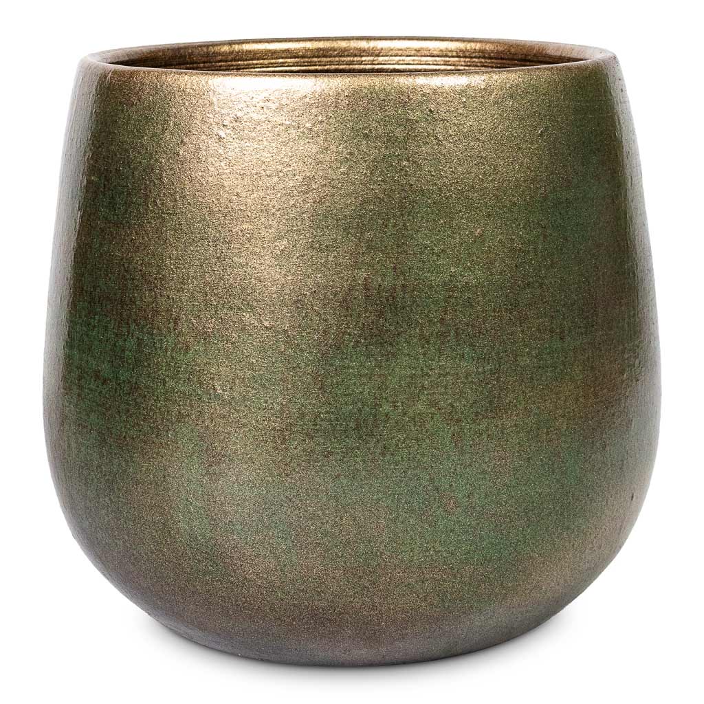 Esra Plant Pot Shiny Green - 22x20cm