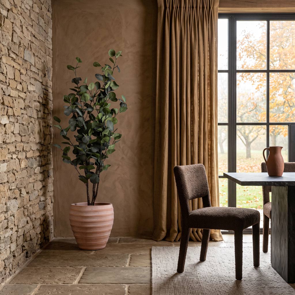 Eucalyptus Tree - Artificial - 120cm in Beatrice Plant Pot - Terracotta - 29 x 27cm