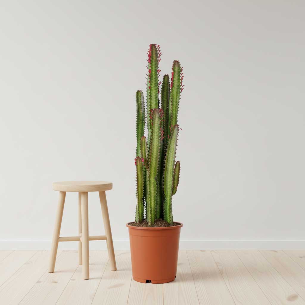 Euphorbia trigona rubra African Milk Tree 12x25cm Rachel Pot Ocean 21x23cm