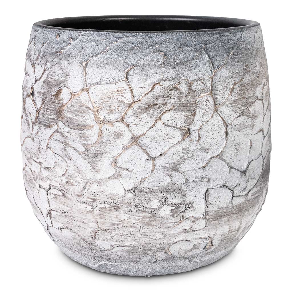 silver ceramic plant pot Evi Plant Pot - Antique Silver - Quality Plant Pots | Hortology
