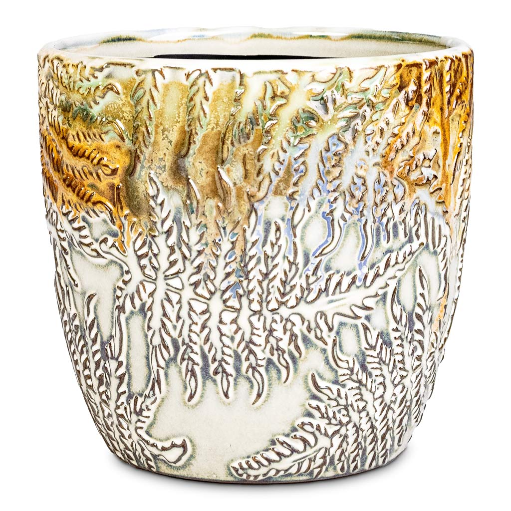 Fern Plant Pot Camouflage 13x12cm