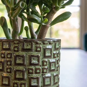 Fiene Plant Pot - Green - Rim Close Up