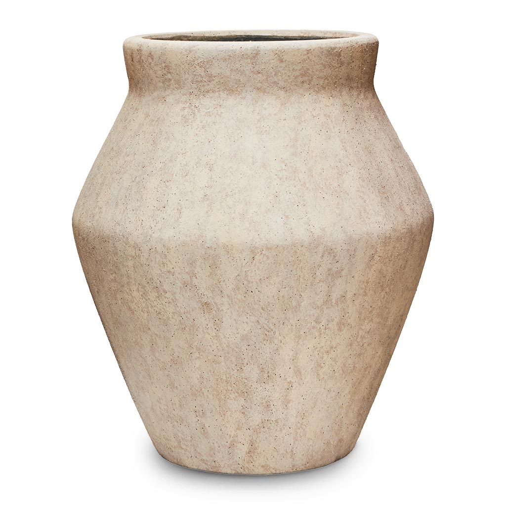 Fleuri Mineral Tall Planter - Travertine