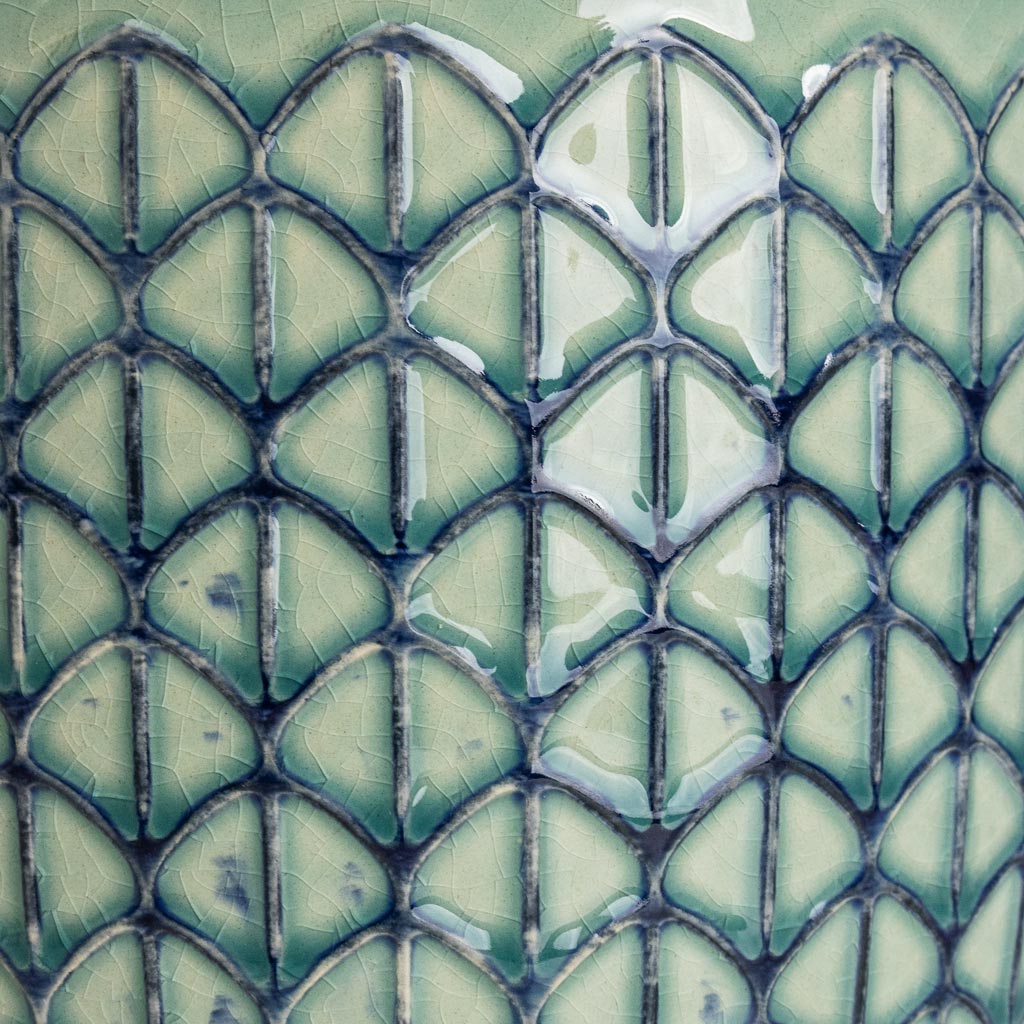 Geo Pot Jade Green Close Up 