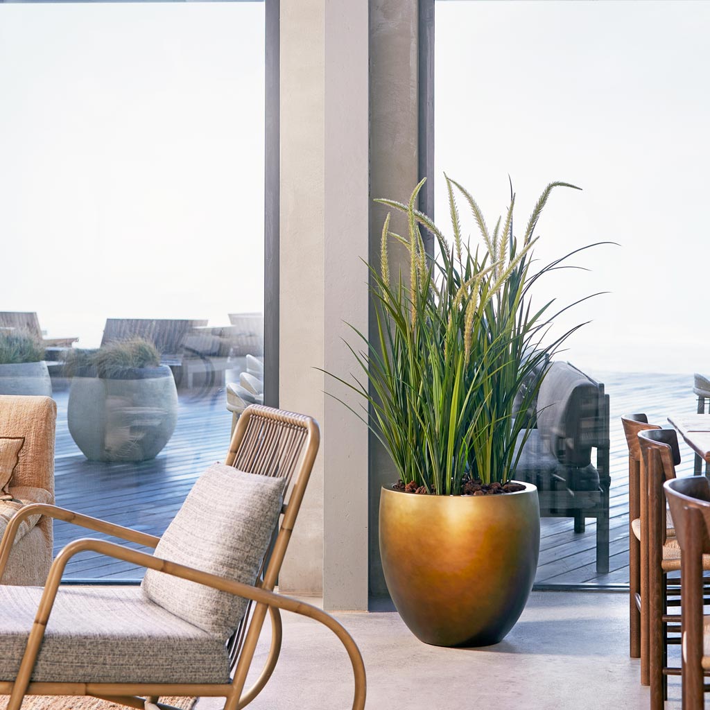 Foxtail Grass Artificial In Gradient Couple Planter Matt Honey