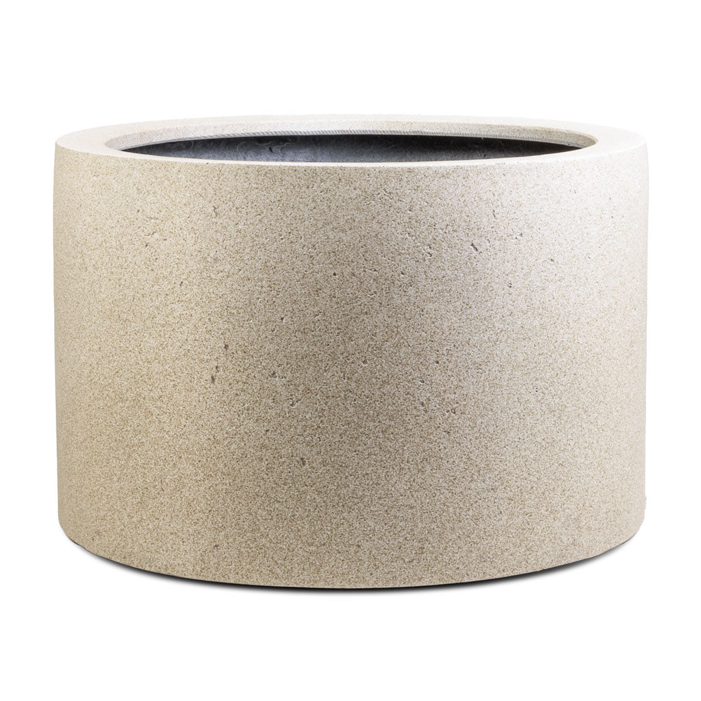Grigio Cylinder Planter Antique White Concrete 48x32cm